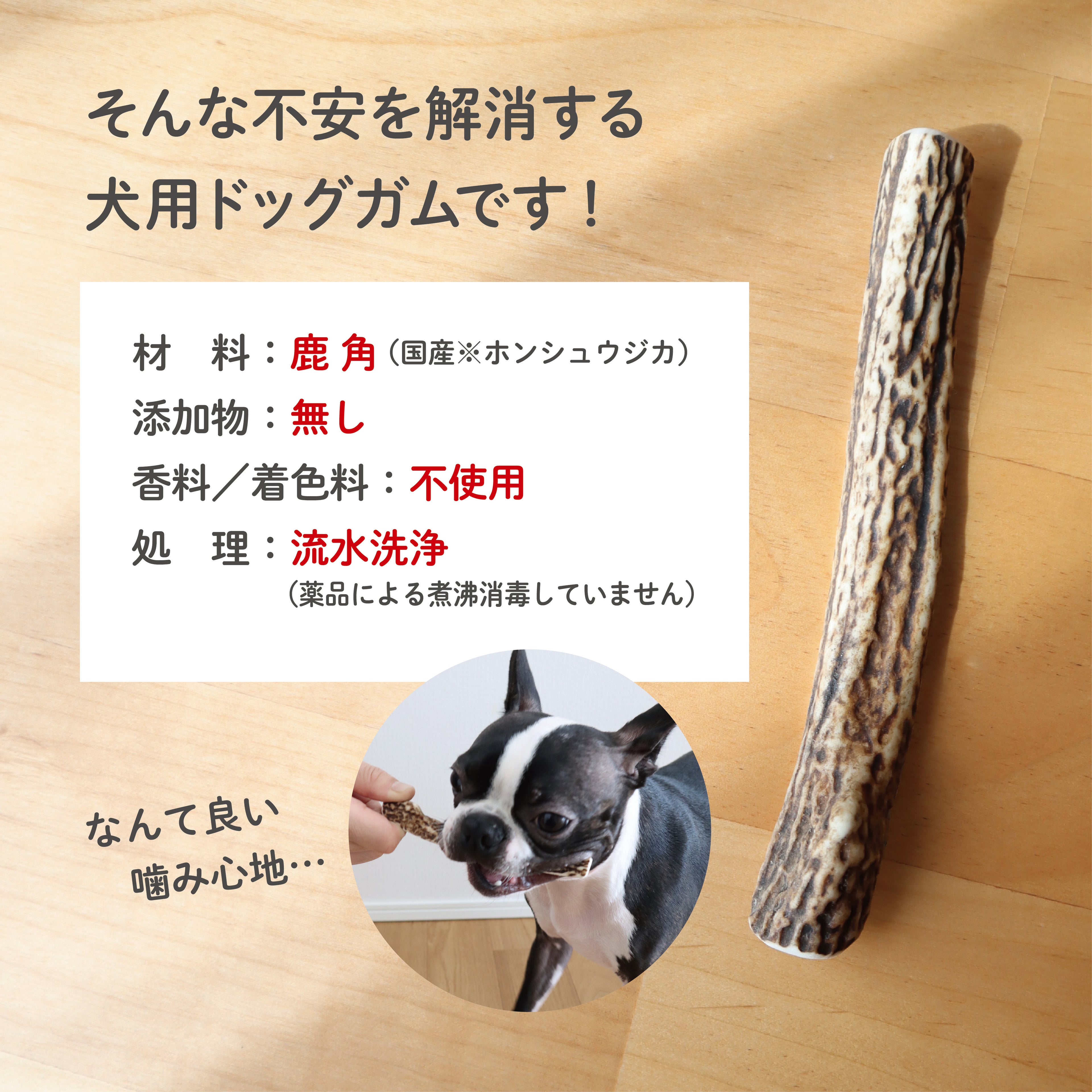【無添加・犬用ドッグガム】鹿角かみかみ習慣
